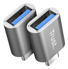 Trust Calyx 26221 stříbrná / Adaptér / USB-C na USB-A / 10 Gb/s / 18W nabíjení (26221)