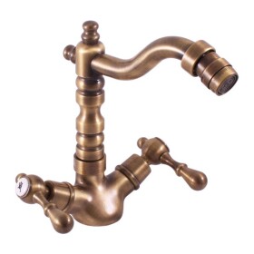 RAV Slezák - MORAVA RETRO - Bidetová baterie s výpustí, Stará mosaz (Bronz), 1/2" MK421.5/9SM