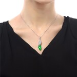 Souprava náhrdelníku, náušnic a náramku Elegance Smaragd, Zelená 40 cm + 5 cm (prodloužení)