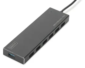 Digitus DA-70241-1 / USB hub / 7 portů / USB 3.2 Gen 1 / s napájecím adaptérem / hliníkový (DA-70241-1)