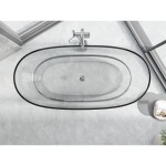 MEXEN - Pure clear volně stojící vana transparentna 170 x 80, korek chrom 58071708008