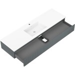 MEXEN/S - Rivel koupelnová skříňka 160 cm s umyvadlem Otis, 1 šuplík, reliéf , grafit mat/bílá mat - 91A20-16023-1-BF66-W18M0 91A20-16023-1-BF66-W18M01
