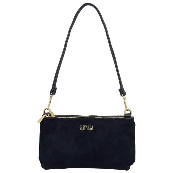 Stylová dámská semišová kabelka na rameno Amanda, tmavě modrá