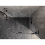 MEXEN/S - Lunar L sprchový kout čtvrtkruh křídlový pravá 100 x 80, transparent, grafit metal 833L-100P-080L-95-00