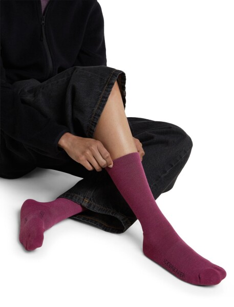 Dámské merino ponožky ICEBREAKER Wmns Lifestyle_Light Crew, Dark Berry velikost: 35-37 (S)