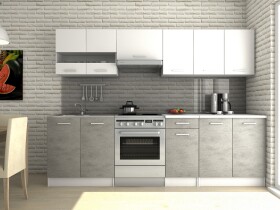 FRONTI Kuchyňská linka LUIZA III 260x200 - Bílá + beton