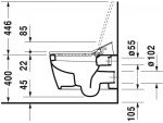 DURAVIT - ME by Starck Závěsné WC pro bidetové sedátko SensoWash, alpská bílá 2528590000