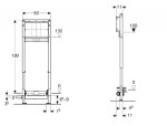 GEBERIT - Duofix Předstěnová instalace pro sprchu, výška 130 cm, s odtokem ve stěně, nástěnná armatura pod omítku 111.581.00.2