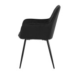 Jídelní židle, černá, sametová látka, DCH-215 BK4