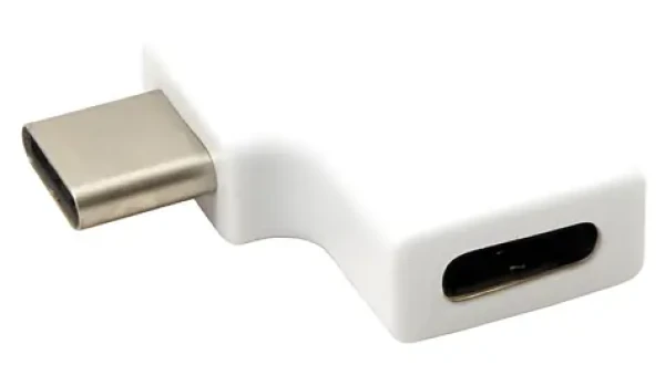 OEM USB-C (M) - USB-C (F) lomená 90° bílá / Redukce / USB 2.0 (12.03.2996)