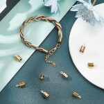 Koncovka z nerezové oceli - 10 x 3 mm - pozlacené 18K zlatem - 1 ks