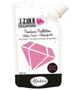 Diamantová barva IZINK Diamond 24 CARATS - růžová, 80 ml