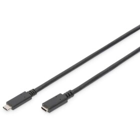 Digitus USB kabel USB 2.0 USB-C ® zásuvka, USB-C ® zástrčka 1.50 m černá flexibilní provedení, fóliové stínění, stínění pletivem AK-300210-015-S