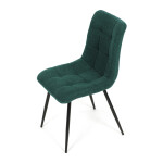 Židle jídelní, zelená látka, černý kov