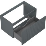 MEXEN/S - Rivel koupelnová skříňka pod umyvadlo 80, 1 šuplík, reliéf , grafit mat 91A20-08047-1-BF66