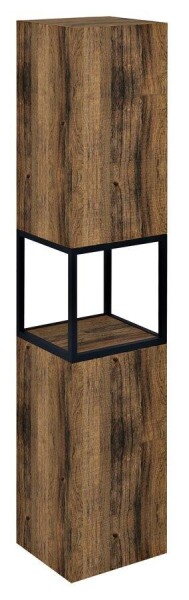 SAPHO - SKARA skříňka 35x171x32cm, 2x dvířka, levá/pravá, černá mat/dub Collingwood CG010-1919