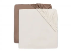 Jollein Prostěradlo napínací 40/50 x 80/90 cm Milky Coffee/Ivory 2 ks (2511-501-68115)