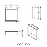 CERANO - Zápustná polička/nika do obkladu s LED osvětlením - černá matná - 30x30x10 CER-002626