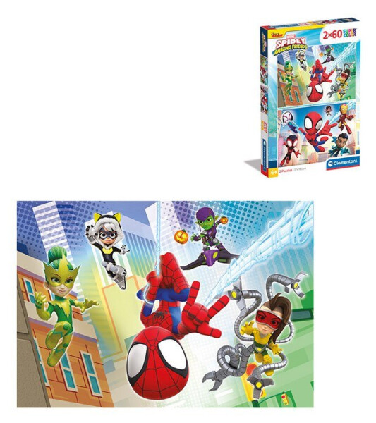 Puzzle Spidey a jeho úžasní přátelé 2x60 dílků - Clementoni