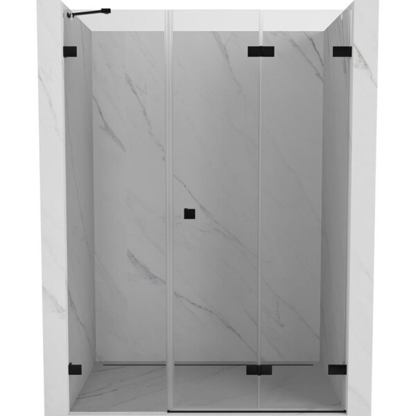 MEXEN/S - Lunar-F skládací sprchové dveře pravé 135, transparent, černá 836S-135-050-70-00-P