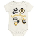 Outerstuff Dětské body Boston Bruins NHL Littlest Player 3Pk Creeper Se Velikost: Batole 0-3 Měsíce