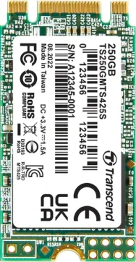 Transcend MTS425S 250GB / M.2 2242 SATA / RW: 500/330 MBps / IOPS: 40K/75K / MTBF 2.0mh / 3y (TS250GMTS425S)
