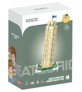 KOCO Stavebnice Šikmá věž v Pise 548 dílků 8x8x17,5 cm