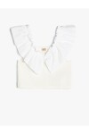 Koton Crop Undershirt Sleeveless Frilly V-Neck