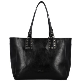 Módní dámská koženková kabelka na rameno Kleantis, černá