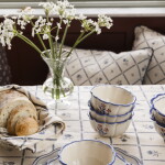 Strömshaga Bavlněný povlak na polštář Lovisa Green / White 60 × 40 cm, zelená barva, textil