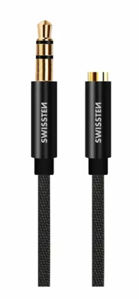 SWISSTEN TEXTILE 3.5mm jack - 3.5mm jack 1.5m černá (73501102)