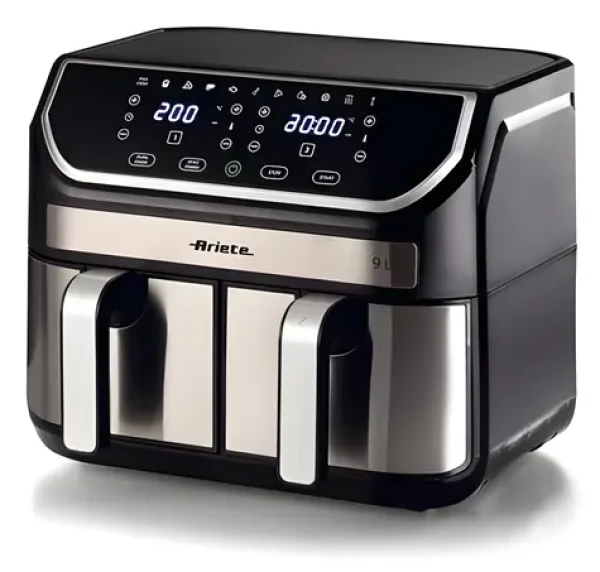 Ariete Dual Metal 9L černá / Dualní horkovzdušná fritéza / 2100 W / 2× 4,5 l / 11 programů (4625)