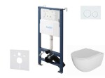 Kielle - Genesis New Set předstěnové instalace, klozetu Oudee, Rimless, sedátka softclose a tlačítka Gemini New I, lesklá bílá 30528SS01