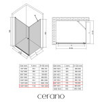 CERANO - Sprchový kout Antelo L/P - 6 mm - chrom, transparentní sklo - 120x80x190 - otočný CER-8050BD139