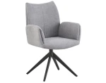 Otočná jídelní židle s područkami Kassandra, holubí šedá tkanina