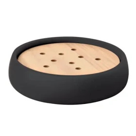 Spirella SVEN mýdlenka černá / polyresin / dřevo (7610583218674)