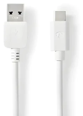 Nedis USB-A - USB-C bílá / USB kabel / USB 3.2 Gen 2 / 60 W / 10 Gbps / 1 m (CCGW61650WT10)