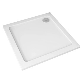 CERANO - Sprchová vanička čtvercová Piato - litý mramor - bílá lesklá - 90x90x3 CER-476942