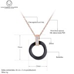 Ocelový náhrdelník se zirkony Catarin Black Gold - keramika, Zlatá 40 cm + 5 cm (prodloužení)