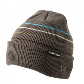 Zimní čepice Bauer NE Striped Toque Jr 1062330 šedá