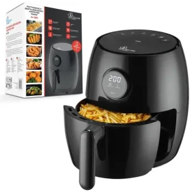 Extralink Home Air Fryer SJ-200 černá / Horkovzdušná fritéza / 2 l / 1000 W / 80–200 °C / dotykové ovládání