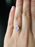 Royal Fashion prsten 14k zlato Vermeil GU-DR8346R-YELLOWGOLD-MOONSTONE-TOPAZ Velikost: 6 (EU: 51-53)