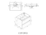 CERANO - Koupelnová skříňka Carole - dub medový + umyvadlo z lit. mramoru Vita - bílá lesklá - s otvorem - 70x58x46 CER-669112
