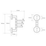 SAPHO - X-ROUND trojháček otočný, chrom XR211