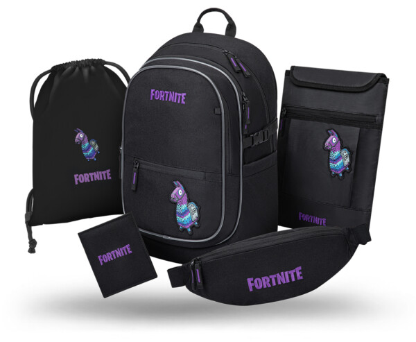 BAAGL SET 5 Core Fortnite Llama: batoh, sáček, ledvinka, obal na notebook, peněženka GRS