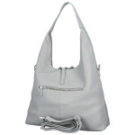 Módní dámská koženková kabelka na rameno Marixa, světle šedá
