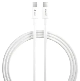 Devia Smart Series nabíjecí kabel USB-C - USB-C bílá / Nabíjecí kabel / PD 100W / 1,5 m (6938595379536)