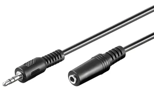 Goobay 50431 prodlužovací audio kabel 3,5mm jack černá 2 m / Audio kabel / Prodlužovací / 3-pin (50431)