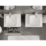 MEXEN/S - Rivel koupelnová skříňka pod umyvadlo 60 cm s deskou, 1 šuplík, reliéf , bílá mat 91A20-06047-1-BFC01