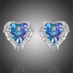 Náušnice Swarovski Elements Angel Wings Violet - andělská křídla, Fialová